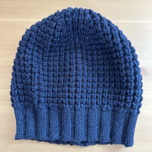 Theory Hat Womens One Size Blue Wool Alpaca Winter Knit Beanie Hat